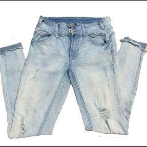 RUE 21 Mid-Rise Light Blue Ankle Jeans, Size 4